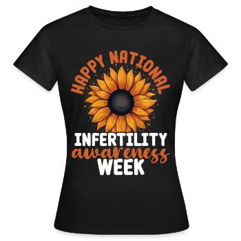 Sensibilisation à l’infertilité FIV Fécondation - T-shirt Femme - noir - Devant - AI Model Female 172 dark (172cm)