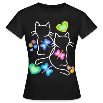 Kinder Katzen Katze Kätzchen Kleinkinder Baby - Frauen T-Shirt - Schwarz - Vorne - AI Model Female 172 dark (172cm)