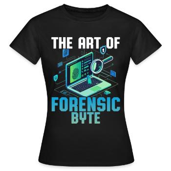 La criminalistique numérique : l’art de Forensic Byte - T-shirt Femme - noir - Devant - AI Model Female 172 dark (172cm)