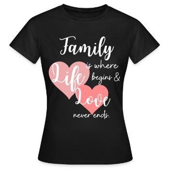 Famille Dicton Amour Cohésion - T-shirt Femme - noir - Devant - AI Model Female 172 dark (172cm)