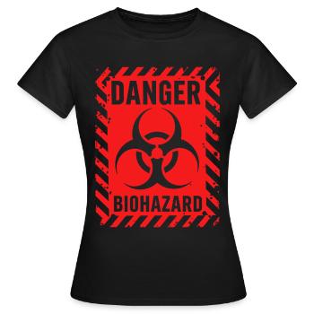 Danger Biohazard Grunge Zombies Apokalypse - Frauen T-Shirt - Schwarz - Vorne - AI Model Female 172 dark (172cm)