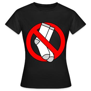 Pas de chaussettes autorisées Pas de chaussettes autorisées Pieds - T-shirt Femme - noir - Devant - AI Model Female 172 dark (172cm)