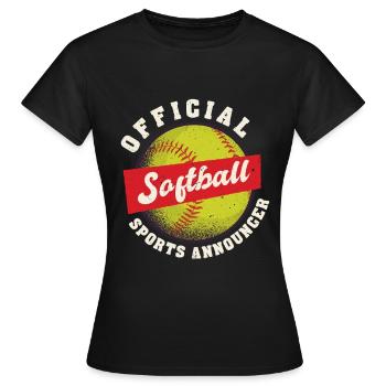 Commentator Official Softball Sports Announcer - Women's T-Shirt - black - Front - AI Model Female 172 dark (172cm)
