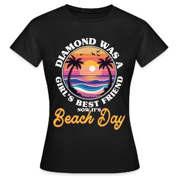 Freundin Strand Urlaub Ehefrau Valentinstag - Frauen T-Shirt - Schwarz - Vorne - AI Model Female 172 dark (172cm)