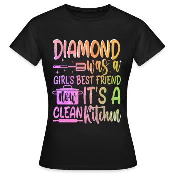 Freundin Ehefrau Valentinstag Saubere Küche - Frauen T-Shirt - Schwarz - Vorne - AI Model Female 172 dark (172cm)