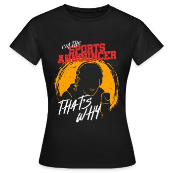 Commentator Sports Presenter - Women's T-Shirt - black - Front - AI Model Female 172 dark (172cm)