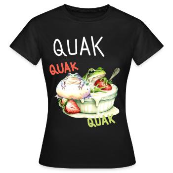 Frosch Frösche Quak Dessert Nachtisch Kinder - Frauen T-Shirt - Schwarz - Vorne - AI Model Female 172 dark (172cm)