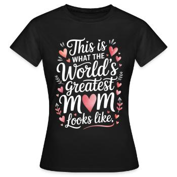 Mom Saying Love Mom Funny Mom - Women's T-Shirt - black - Front - AI Model Female 172 dark (172cm)