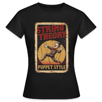 Bauchredner String Theory Puppet Style - Frauen T-Shirt - Schwarz - Vorne - AI Model Female 172 dark (172cm)