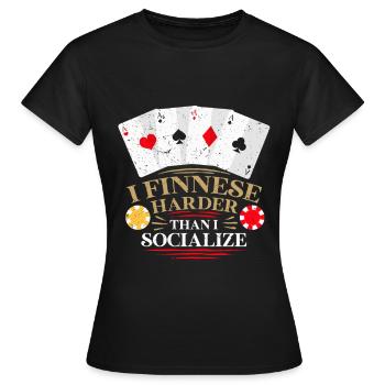 Joueur de bridge - T-shirt Femme - noir - Devant - AI Model Female 172 dark (172cm)