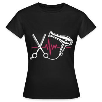 Coupe de cheveux de coiffeur - T-shirt Femme - noir - Devant - AI Model Female 172 dark (172cm)