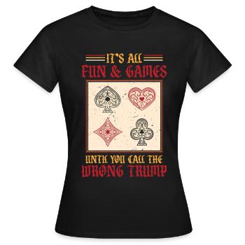 Bridge Spieler - Frauen T-Shirt - Schwarz - Vorne - AI Model Female 172 dark (172cm)