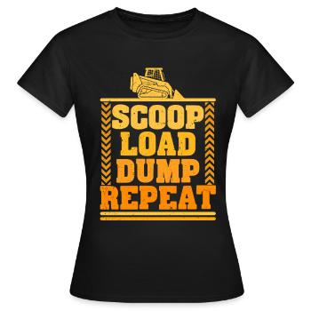 Kompaktlader Skid Steer Operator Scoop Load Dump - T-shirt Femme - noir - Devant - AI Model Female 172 dark (172cm)