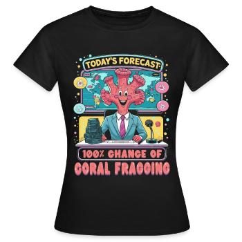 Reproduction des coraux 100 % de chance de ragage des coraux - T-shirt Femme - noir - Devant - AI Model Female 172 dark (172cm)
