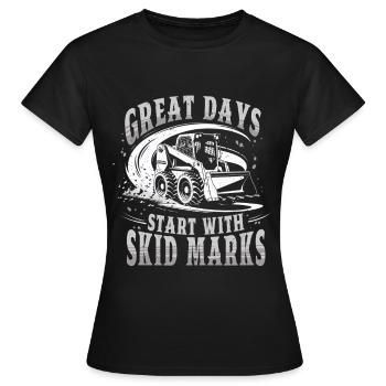 Kompaktlader Skid Steer Operator Skid Marks - T-shirt Femme - noir - Devant - AI Model Female 172 dark (172cm)