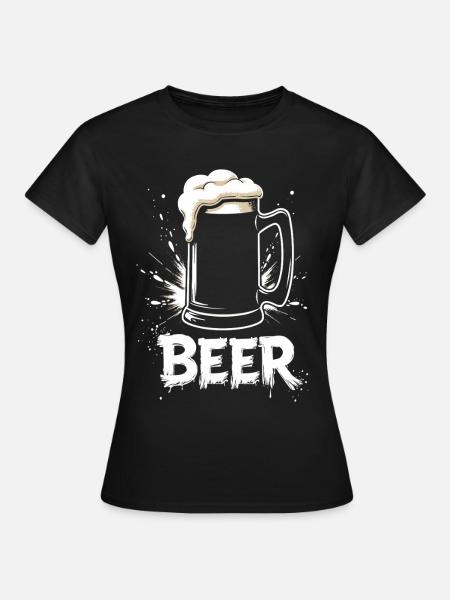 Bier Krug - Frauen T-Shirt - Schwarz