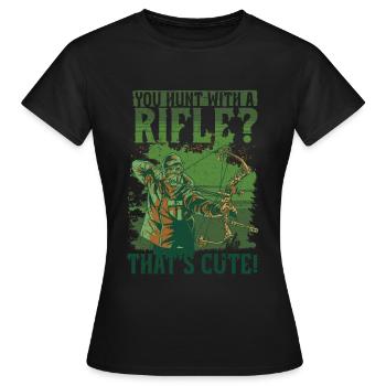 Sanglier Chasse au sanglier Chasseur de sanglier - T-shirt Femme - noir - Devant - AI Model Female 172 dark (172cm)