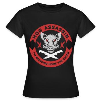Sanglier Chasse au sanglier Chasseur de sanglier - T-shirt Femme - noir - Devant - AI Model Female 172 dark (172cm)