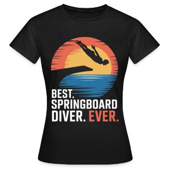 Kunstspringen Turmspringer Sprungbrett - Frauen T-Shirt - Schwarz - Vorne - AI Model Female 172 dark (172cm)