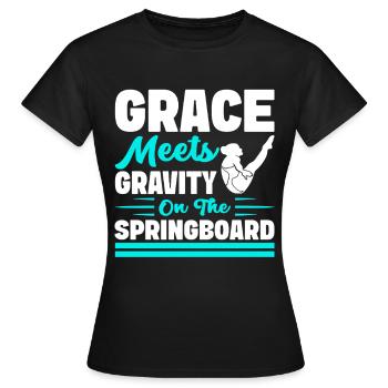 Kunstspringen Turmspringer Sprungbrett - Frauen T-Shirt - Schwarz - Vorne - AI Model Female 172 dark (172cm)
