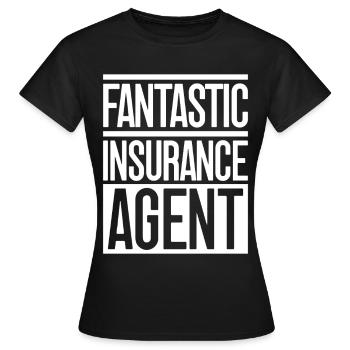 Insurance Agent Costume Fantastic Agent Medicare - Frauen T-Shirt - Schwarz - Vorne - AI Model Female 172 dark (172cm)