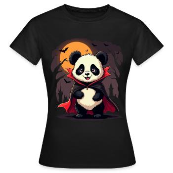 Vampir Panda Spook Puff! - Frauen T-Shirt - Schwarz - Vorne - AI Model Female 172 dark (172cm)