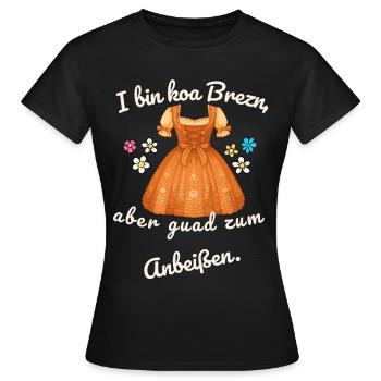 I bin koa brezn - Volksfest Dirndl - Frauen T-Shirt - Schwarz - Vorne - AI Model Female 172 dark (172cm)