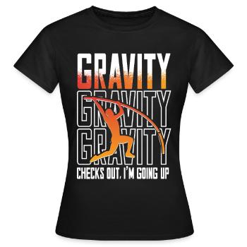 Stabhochsprung Stabspringer Gravity checks out - Frauen T-Shirt - Schwarz - Vorne - AI Model Female 172 dark (172cm)