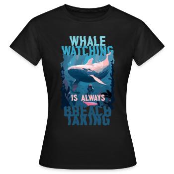 Walbeobachtung Whale Watching - Frauen T-Shirt - Schwarz - Vorne - AI Model Female 172 dark (172cm)