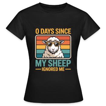 0 Days Since My Sheep Ignored Me Sheep Farmer - Frauen T-Shirt - Schwarz - Vorne - AI Model Female 172 dark (172cm)