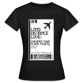 Fernbeziehung Long Distance Love - Frauen T-Shirt - Schwarz - Vorne - AI Model Female 172 dark (172cm)