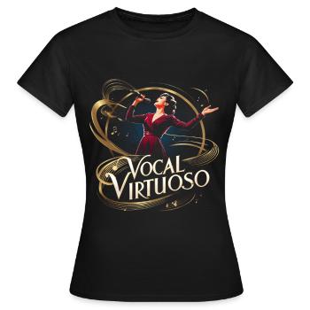 Karaoke Karaokesänger Vocal Virtuoso - Frauen T-Shirt - Schwarz - Vorne - AI Model Female 172 dark (172cm)