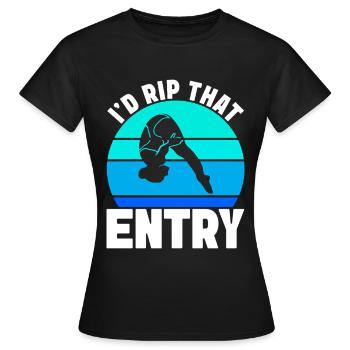 Kunstspringen Turmspringer Sprungbrett - Frauen T-Shirt - Schwarz - Vorne - AI Model Female 172 dark (172cm)
