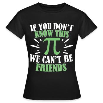 Mathématiques Mathématiques Professeur de mathématiques Professeur de mathématiques - T-shirt Femme - noir - Devant - AI Model Female 172 dark (172cm)