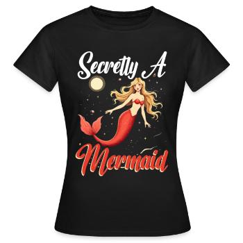 Sirène Sirène Secrètement Une Sirène - T-shirt Femme - noir - Devant - AI Model Female 172 dark (172cm)