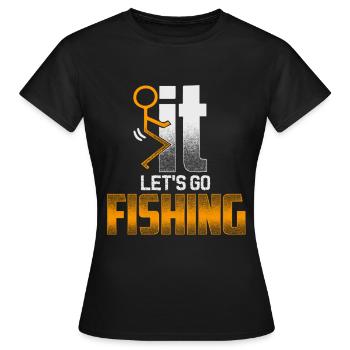 FIT Fishing - EN - T-shirt Femme - noir - Devant - AI Model Female 172 dark (172cm)