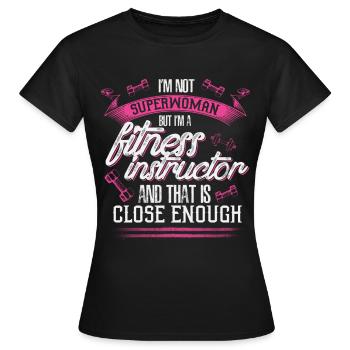 Fitness Instructor - EN - T-shirt Femme - noir - Devant - AI Model Female 172 dark (172cm)