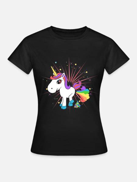 Pupsendes Einhorn - T-shirt Femme - noir