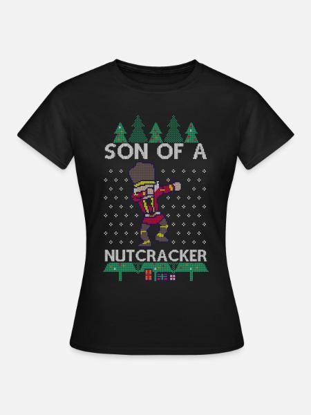 Dabbing Son of a Nutcracker Ugly Christmas Sweater - Frauen T-Shirt - Schwarz