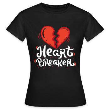 Heartbreaker love heart romance relationship heart - Women's T-Shirt - black - Front - AI Model Female 172 dark (172cm)