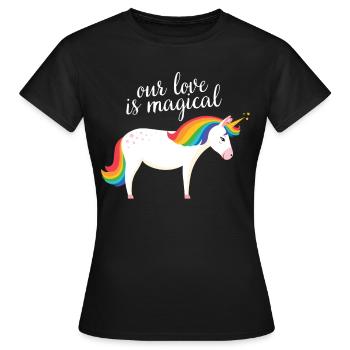 Our Love Is Magical - Women's T-Shirt - black - Front - AI Model Female 172 dark (172cm)