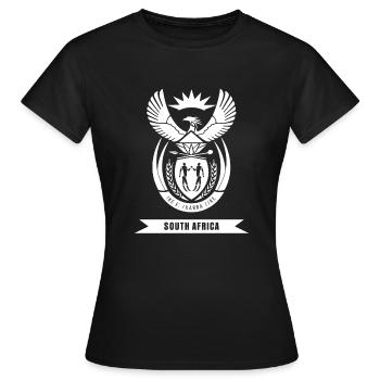 Afrique du Sud Armoiries cadeaux drapeau pays origine - T-shirt Femme - noir - Devant - AI Model Female 172 dark (172cm)
