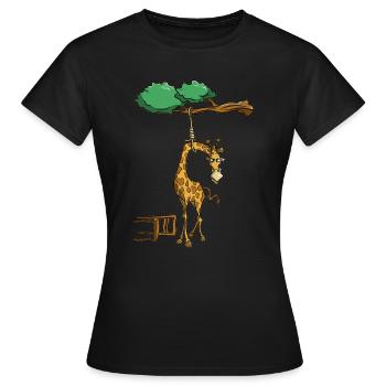 giraffe - Women's T-Shirt - black - Front - AI Model Female 172 dark (172cm)