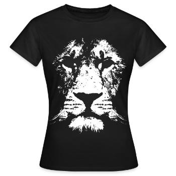 Löwe - Frauen T-Shirt - Schwarz - Vorne - AI Model Female 172 dark (172cm)