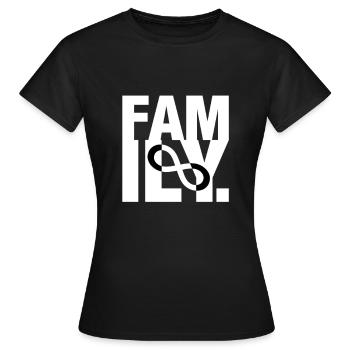 family - Women's T-Shirt - black - Front - AI Model Female 172 dark (172cm)