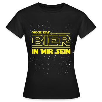 Que la bière en moi fasse sa déclaration - T-shirt Femme - noir - Devant - AI Model Female 172 dark (172cm)