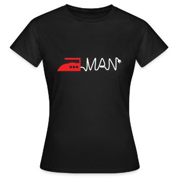 Triathlon Iron Ironing Man - Women's T-Shirt - black - Front - AI Model Female 172 dark (172cm)