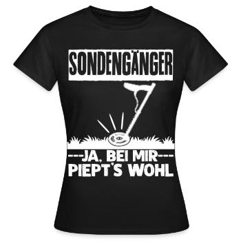 Sondeln piepen- lustiger Spruch - Frauen T-Shirt - Schwarz - Vorne - AI Model Female 172 dark (172cm)