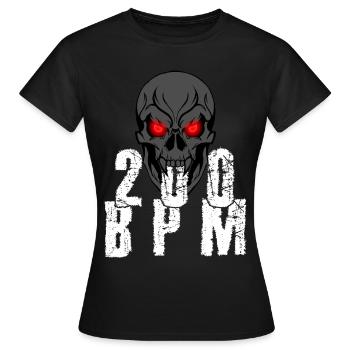Gabber Hakken Uptempo 200 BPM skull - Women's T-Shirt - black - Front - AI Model Female 172 dark (172cm)