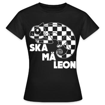 Ska Music and Punk Chessboard Chameleon - Women's T-Shirt - black - Front - AI Model Female 172 dark (172cm)